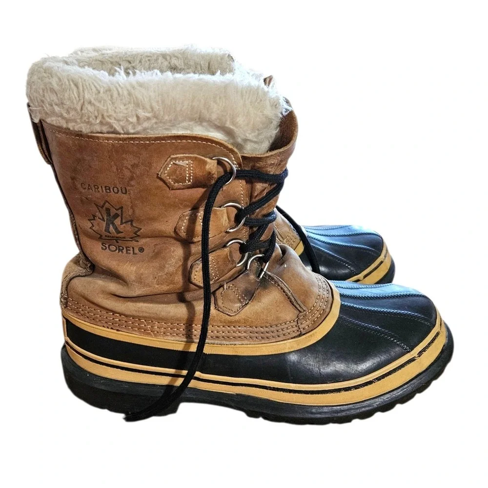 Vintage Sorel Caribou Snow Boots Men's US 10 Removable Wool Liner Canada Kaufman
